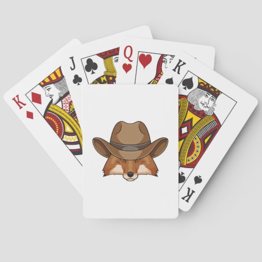 Fox als Cowboy met Pet Pokerkaarten (Achterkant)