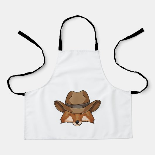 Fox als Cowboy met Pet Schort (Voorkant)