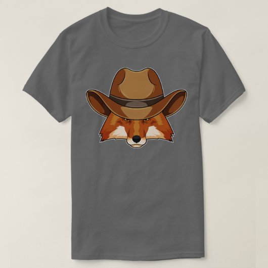 Fox als Cowboy met Pet T-shirt (Design voorkant)