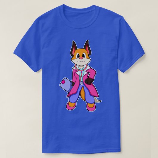 Fox als Doctor met Stethoscoop T-shirt (Design voorkant)