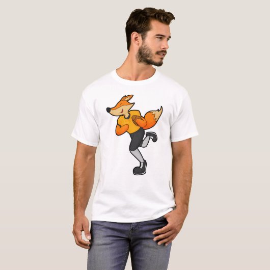 Fox als Football speler met Football T-shirt (Voorkant volledig)