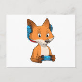 Fox als gamer met joystick briefkaart (Voorkant)