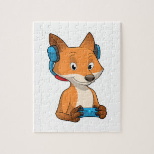 Fox als gamer met joystick legpuzzel