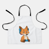 Fox als gamer met joystick schort (Voorkant)