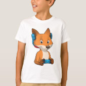 Fox als gamer met joystick t-shirt (Voorkant)