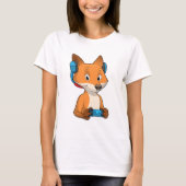 Fox als gamer met joystick t-shirt (Voorkant)