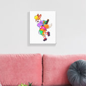 Fox als gealigneerde Skater met gealigneerde Schaa Canvas Afdruk (Insitu (Woonkamer))