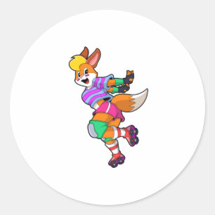 Fox als gealigneerde Skater met gealigneerde Schaa Ronde Sticker