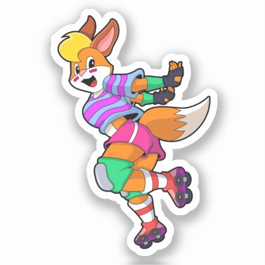 Fox als gealigneerde Skater met gealigneerde Schaa Sticker (Voorkant)