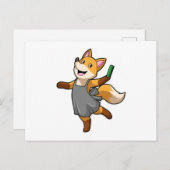 Fox als hairdresser met schaar briefkaart (Voorkant / Achterkant)