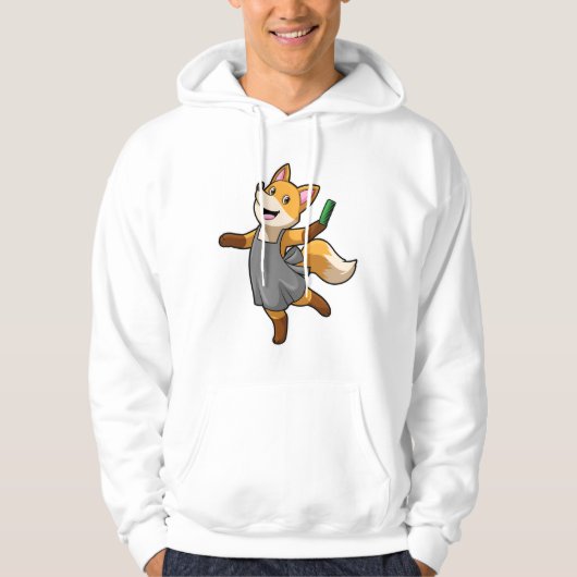 Fox als hairdresser met schaar hoodie (Voorkant)