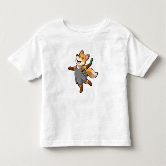 Fox als hairdresser met schaar kinder shirts (Voorkant)