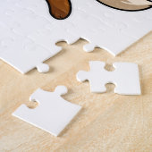 Fox als hairdresser met schaar legpuzzel (Zijkant)