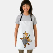 Fox als hairdresser met schaar schort (Insitu)