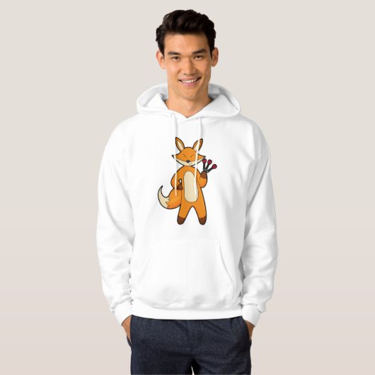 Fox als kunstspeler met kunstkunst hoodie (Voorkant volledig)