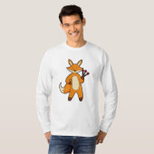 Fox als kunstspeler met kunstkunst t-shirt (Voorkant volledig)