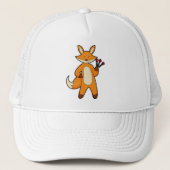Fox als kunstspeler met kunstkunst trucker pet (Voorkant)