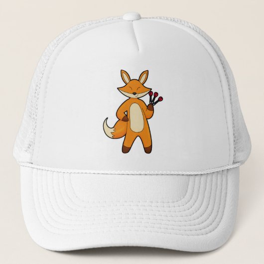 Fox als kunstspeler met kunstkunst trucker pet (Voorkant)