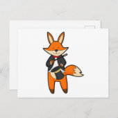 Fox als Magicaliër met Magic Wand & Pet Briefkaart (Voorkant / Achterkant)