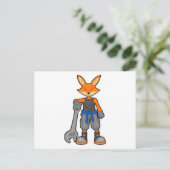 Fox als Mechanic met Spanner Briefkaart (Staand voorkant)