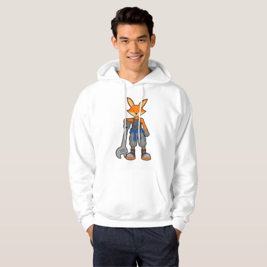 Fox als Mechanic met Spanner Hoodie (Voorkant volledig)