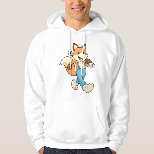 Fox als mechanisch met moersleutel hoodie (Voorkant)