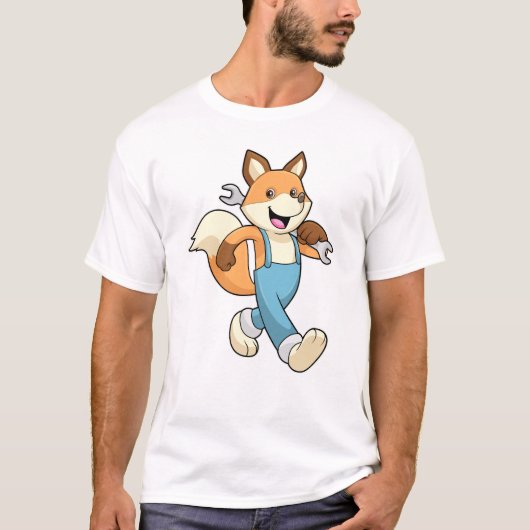 Fox als mechanisch met moersleutel t-shirt (Voorkant)