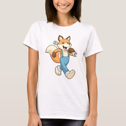 Fox als mechanisch met moersleutel t-shirt (Voorkant)