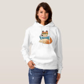 Fox als nerd met boek en bril hoodie (Voorkant volledig)