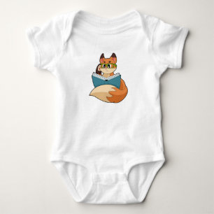 Fox als nerd met boek en bril romper