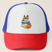 Fox als nerd met boek en bril trucker pet (Voorkant)