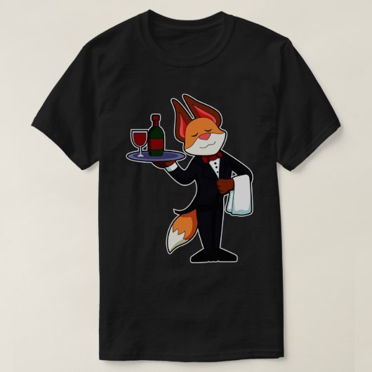 Fox als ober met peren en rode wijn t-shirt (Design voorkant)