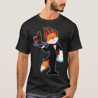 Fox als ober met peren en rode wijn t-shirt
