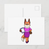 Fox als secretaresse met rok briefkaart (Voorkant / Achterkant)