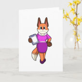 Fox als secretaresse met rok kaart (Gele Bloem)