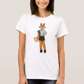 Fox als secretaris met blocnote t-shirt (Voorkant)