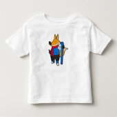 Fox als skiër met skiën kinder shirts (Voorkant)