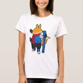 Fox als skiër met skiën t-shirt (Voorkant)