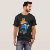 Fox als skiër met skiën t-shirt (Voorkant volledig)