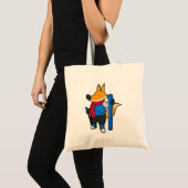Fox als skiër met skiën tote bag (Voorkant (product))