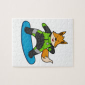 Fox als Snowboarder met Snowboard Legpuzzel (Horizontaal)