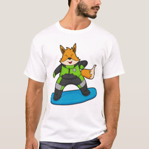 Fox als Snowboarder met Snowboard T-shirt