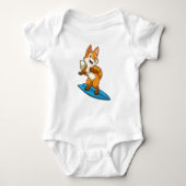 Fox als surfer met surfboard romper (Voorkant)