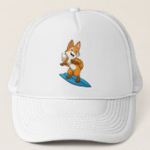 Fox als surfer met surfboard trucker pet (Voorkant)