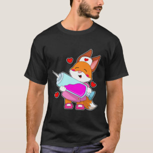 Fox als verpleegster met spuit t-shirt