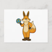 Fox als volleybalspeler met volleybal briefkaart (Voorkant)