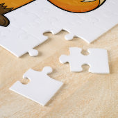 Fox als volleybalspeler met volleybal legpuzzel (Zijkant)