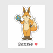 Fox als volleybalspeler met volleybal sticker (Vel)