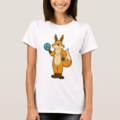 Fox als volleybalspeler met volleybal t-shirt (Voorkant)