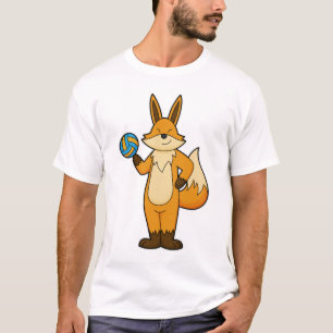 Fox als volleybalspeler met volleybal t-shirt